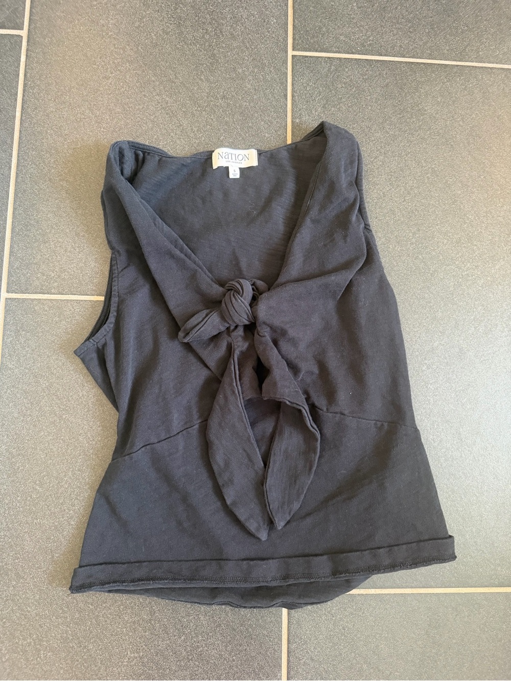 Nation LTD Black Tie-Front Tank Top